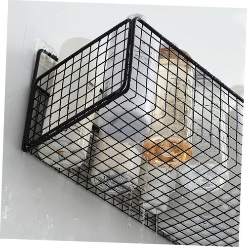 Alipis Hanging Shower Organizer Basket No Drilling Wall Mounted Storage Rack for Bathroom Essentials and Shower Shelf for Shampoo and Spice Bottles Mesh Design