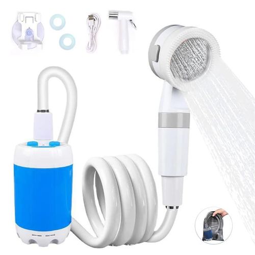 Outdoor Camping Shower Portable Electric Shower Gadget Waterproof 5000mAh Rechargeable Battery Powered for Hiking (Basic Car Wash Nozzle)