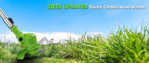 Cordless Weed Wrench, Electric Weed Wrench, 2 Batteries, Lawn Mower Cordless, Lightweight Foldable Design, Weed Wover Green