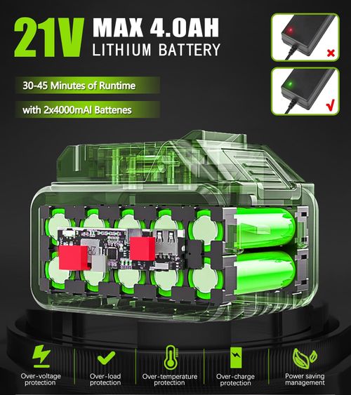 Cordless Weed Wrench, Electric Weed Wrench, 2 Batteries, Lawn Mower Cordless, Lightweight Foldable Design, Weed Wover Green