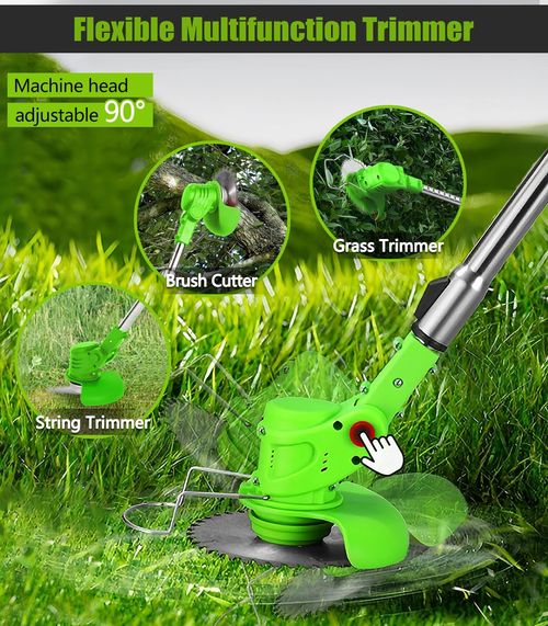 Cordless Weed Wrench, Electric Weed Wrench, 2 Batteries, Lawn Mower Cordless, Lightweight Foldable Design, Weed Wover Green