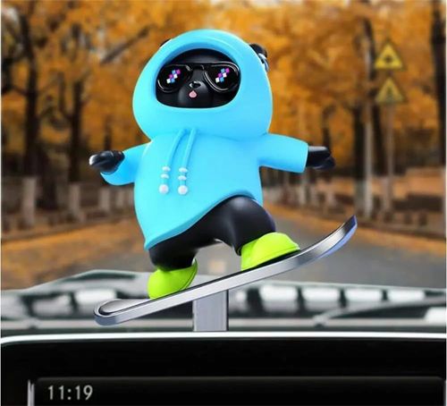 Bear cartoon temporary parking sign car car center console skateboard sliding screen ornament cute creative