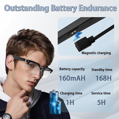 Smart bluetooth glasses audio anti-blue light replaceable lenses sports bluetooth smart wireless headphones glasses to listen to songs