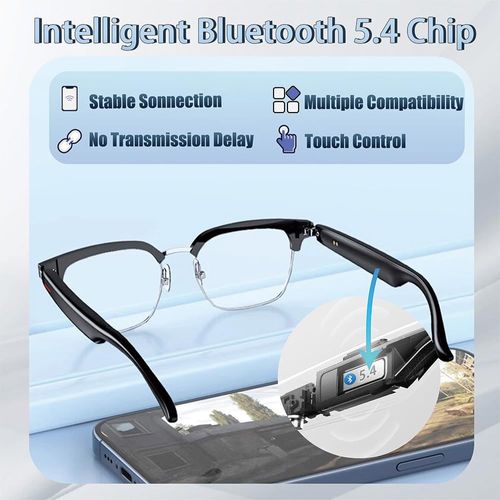 Smart bluetooth glasses audio anti-blue light replaceable lenses sports bluetooth smart wireless headphones glasses to listen to songs