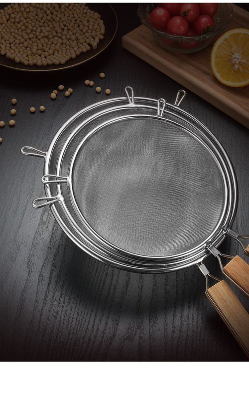 Set of 3 fine-mesh filters, stainless steel filter with insulated handle, suitable for kitchen gadgets