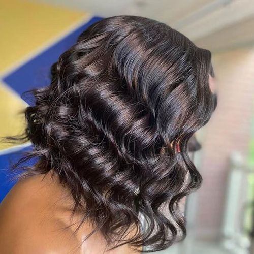Front lace wig 2024 amazon hot sale european and american wigs women's short curly hair roll full hood wig fake spot