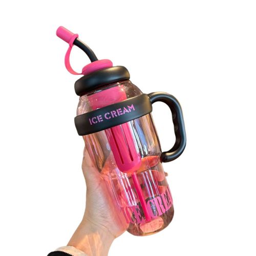 High value portable large capacity water cup ice master cup with straw high temperature resistant water bottle plastic new summer Straw cups