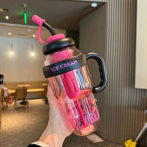 High value portable large capacity water cup ice master cup with straw high temperature resistant water bottle plastic new summer Straw cups