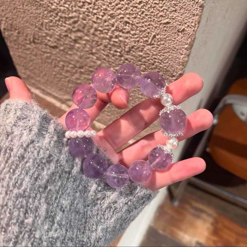 Natural purple bracelet noble mystery, wisdom, courage, energy, stone to ward off evil spirits