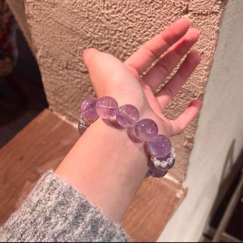 Natural purple bracelet noble mystery, wisdom, courage, energy, stone to ward off evil spirits