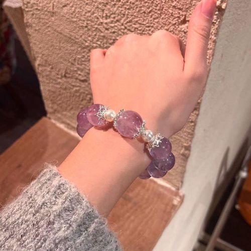 Natural purple bracelet noble mystery, wisdom, courage, energy, stone to ward off evil spirits