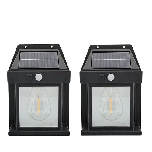 Solar outdoor wall light, human body induction, three-mode tungsten wall light, garden villa courtyard night light, rainproof