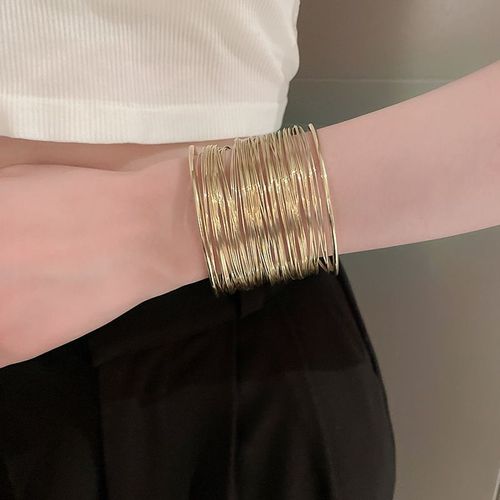European and American exaggerated multi-layer hollow armbands, open bracelets, niche creative design bracelets, personality cold wind bracelets