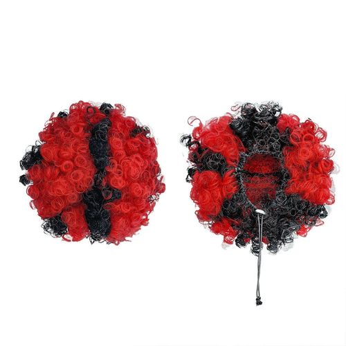 Wig bag drawstring style hair tie female high pill head black and red mixed color fluffy natural curly hair explosion head