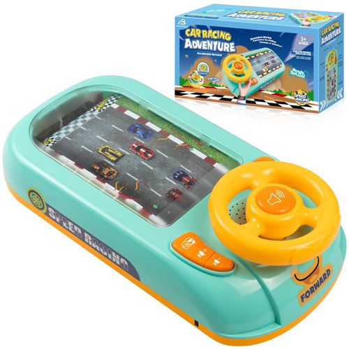 New children's racing game console, fun obstacle avoidance, adventure, puzzle steering wheel, toy board game