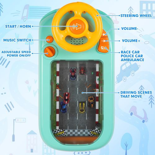 New children's racing game console, fun obstacle avoidance, adventure, puzzle steering wheel, toy board game