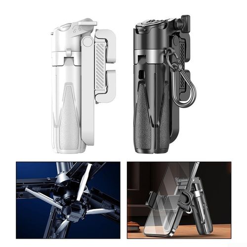360° Adjustable Mini Tripod Selfie Phone Holder with Remote for Photography Compact Travel Size 11.7-41.5cm(Black)