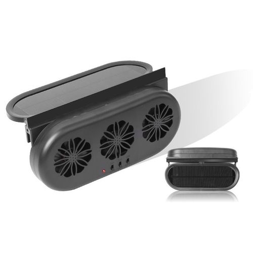 Solar + USB rechargeable car electric fan, a small fan for air circulation and cooling in the car