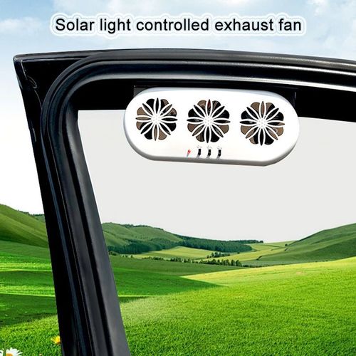 Solar + USB rechargeable car electric fan, a small fan for air circulation and cooling in the car