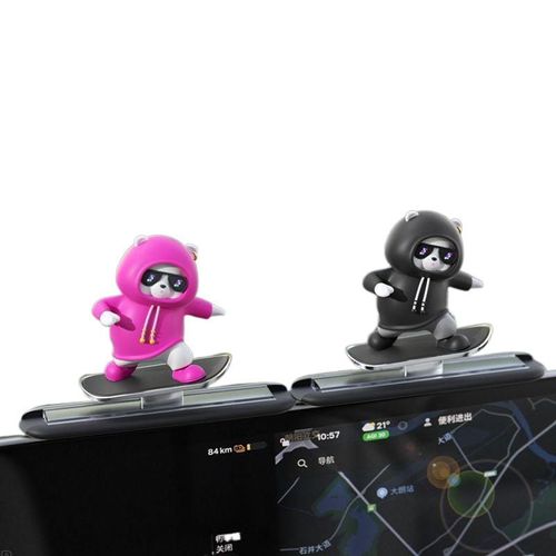 Sliding car skateboard ornaments cartoon new center console bear ornament car screen creative dynamic decoration