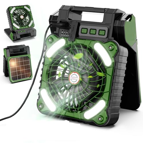 Outdoor Solar Fan Light Portable Camping Fishing USB Dual-purpose Rechargeable Fan Energy Saving Cool Summer
