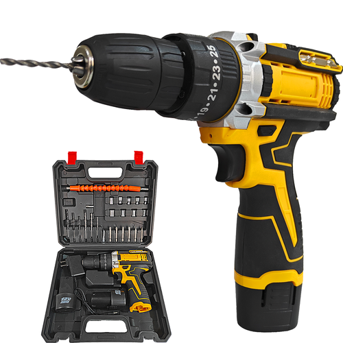 Portable lithium drill electric screwdriver hand electric drill electric tool set household multi-functional light Carry it easily