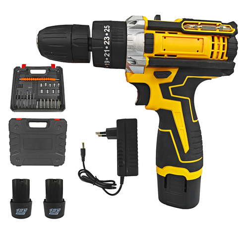Portable lithium drill electric screwdriver hand electric drill electric tool set household multi-functional light Carry it easily