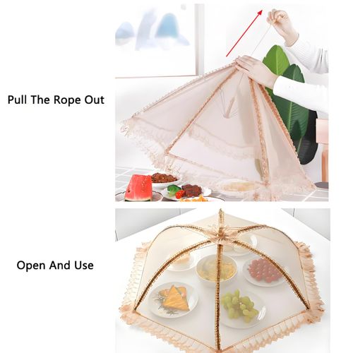 Shuwan breathable meal cover, new foldable table cover, food cover, dustproof, insect and fly proof, household vegetable cover umbrella