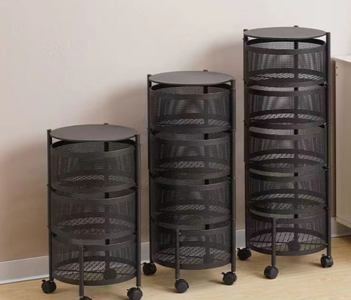 Kitchen swivel multi-functional shelves for household floor-to-ceiling multi-layer snack trolleys and fruit and vegetable basket storage racks