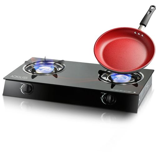 Countertop double burner gas stove