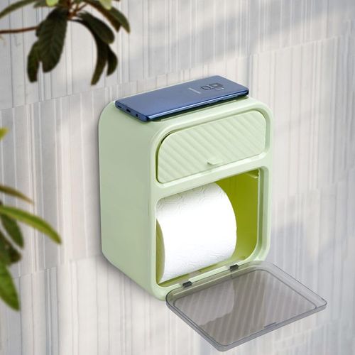 Toilet tissue box, light luxury bathroom, non-perforated double-layer storage rack, wall-mounted rolling paper drawer box