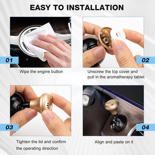 Aromatherapy | Car Joystick Push Start Button Cover, Metal Push to Start Accessories, Car Starter Engine Start Stop Button Cover, Cool Car Accessories Interior Decor Push to Start Button Rocker,Glod