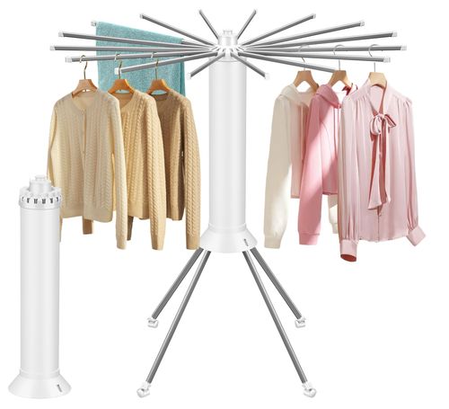 4-leg foldable drying rack with wheels, heavy-duty laundry rack for indoor and outdoor use, space-saving portable design and pulley system