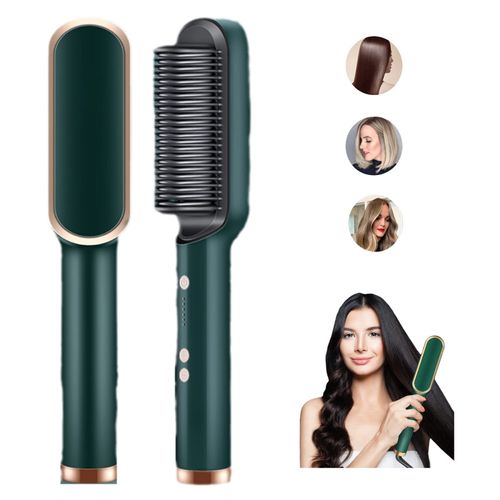 Straight hair comb, straight hair curling iron dual-purpose splint negative ion fluffy comb（Available in green and black）
