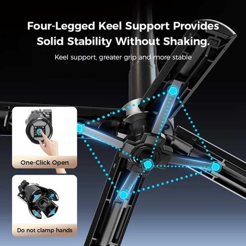 4-in-1 Multi-function 360° Swivel Magnetic Selfie Stick - 360° Swivel Phone Tripod with Wireless Detachable Remote Control, Portable Retractable Detachable Pocket Selfie Stick