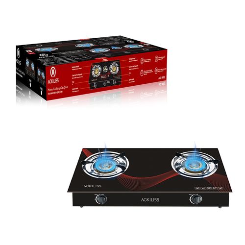 Countertop double burner gas stove