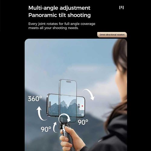 4-in-1 Multi-function 360° Swivel Magnetic Selfie Stick - 360° Swivel Phone Tripod with Wireless Detachable Remote Control, Portable Retractable Detachable Pocket Selfie Stick