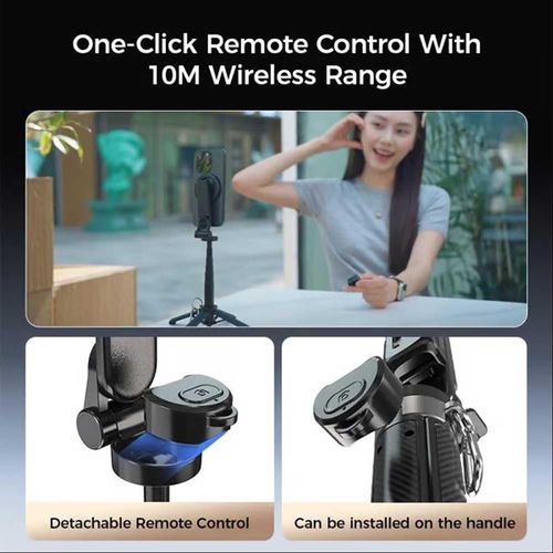 4-in-1 Multi-function 360° Swivel Magnetic Selfie Stick - 360° Swivel Phone Tripod with Wireless Detachable Remote Control, Portable Retractable Detachable Pocket Selfie Stick