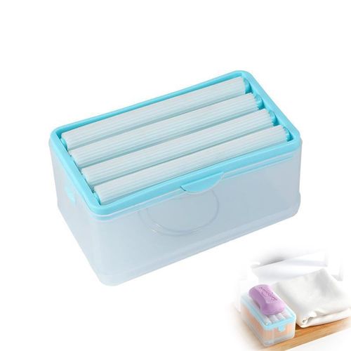 Multifunctional Soap Cleaning Storage Foaming Box Blue Plastics Laundry Brush For Stains On Clothes Laundry Soap Holder Bathroom Soap Dish