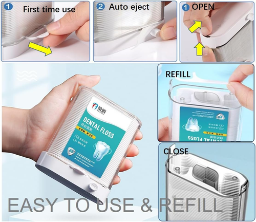 Floss pick, an 88-count automatic box + five packs of 108-count bag refills + 3 carry-on boxes, a total of 658 pieces in a combination set