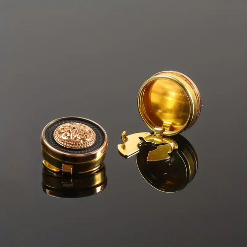 2 Pcs Unisex Vintage Rhinestone Copper Cufflinks - Anti-Drop Design for Cuffs, Collars & Shirt Buttons