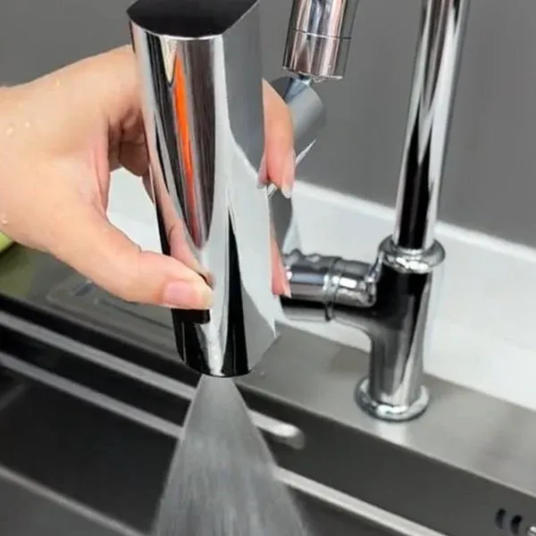 Waterfall Kitchen Faucet: 360° Rotating, 3 Mode Bubbler for Splash-Proof & Easy Cleaning