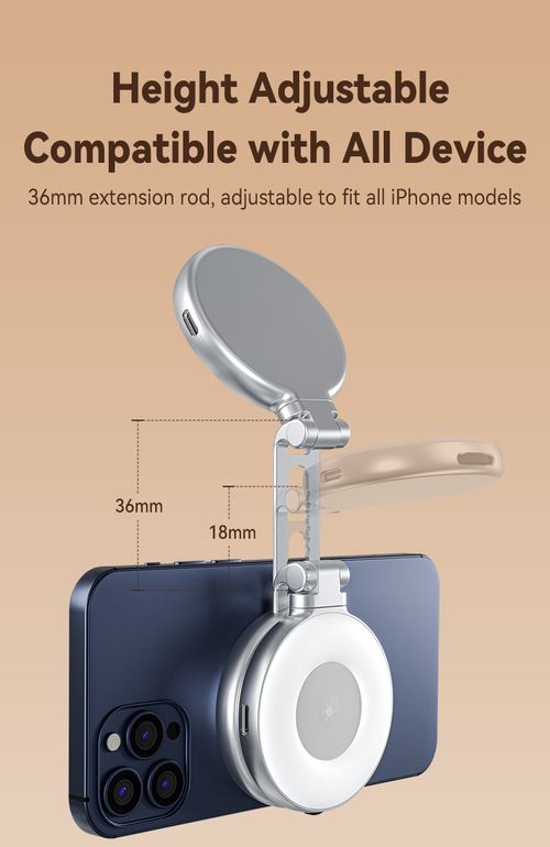 Mini selfie fill light with 3 light modes magnetic mobile phone luminous selfie fill light