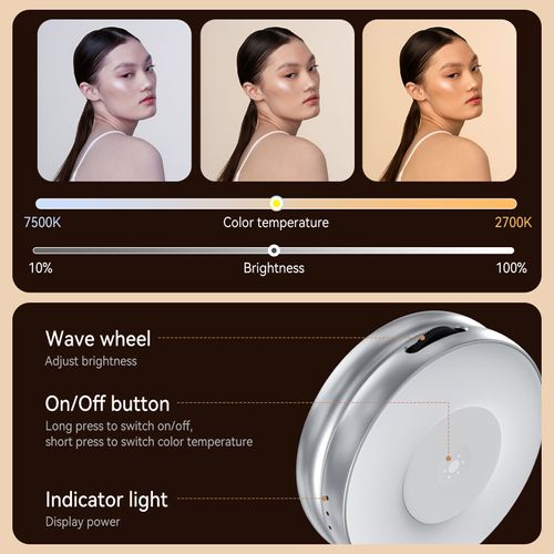 Mini selfie fill light with 3 light modes magnetic mobile phone luminous selfie fill light