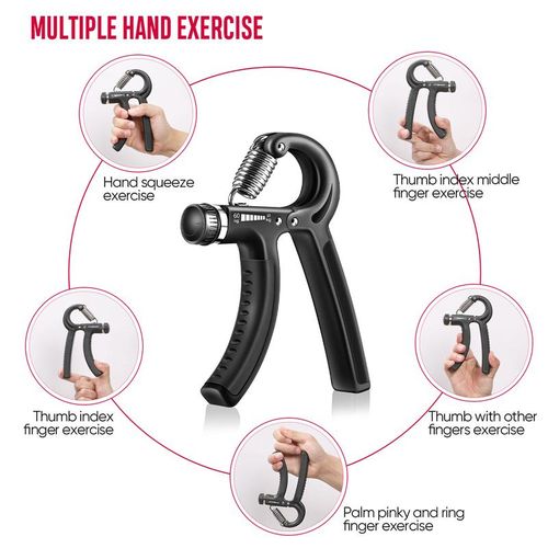 🔥FitBeast Funny Hand Grip Strengthener Workout Kit (5 Pack) Forearm Grip Adjustable Resistance Hand Gripper, Finger Exerciser, Finger Stretcher, Grip Ring & Stress Relief Grip Ball for Athletes