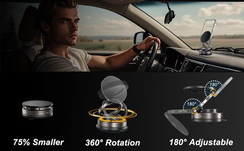 🔥Adjustable 360-Degree Phone Stand-HandsFree Mount Magnetic Phone Stand, Fordable andRetractable, Magnetic Car Phone Holder