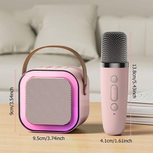Portable Wireless Karaoke Speaker with Microphone, HIFI Stereo Sound KTV Speaker with RGB Colorful LED Lights, Karaoke Machine for Outdoor Sports Travel