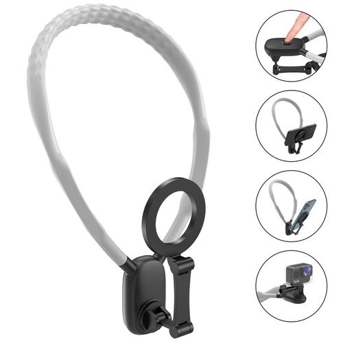 🔥Magnetic Neck Mount for Phones - Hands-Free POV-Vlog Holder, Chest Strap for iPhone 16 15 14 13, Android, Action Cameras, and Smartphone Accessories