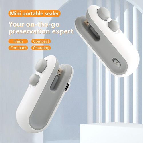 Mini snack bag sealing machine,2 in 1 heat USB rechargeable snack bag selaer,plastic Electric bag sealers, keep food fresh. Portable Sealer Picnics
