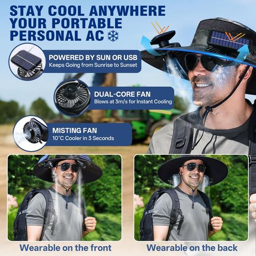 🔥2025 New Solar Fan Outdoor Fishing Hat